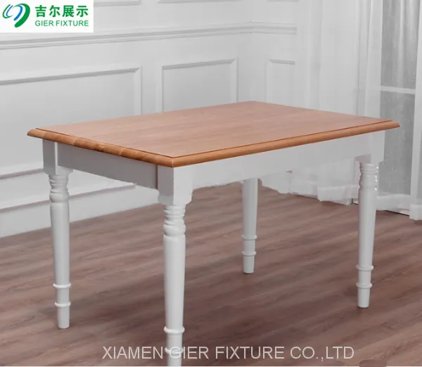 Fashional Norway Oblong Log White Four Seater Wood Dining Table