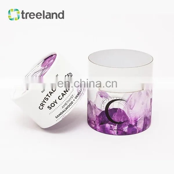 Bio Friendly Candle Packaging Custom Cylinder Paper Tube Fancy Packaging for Scented Candle photo-2