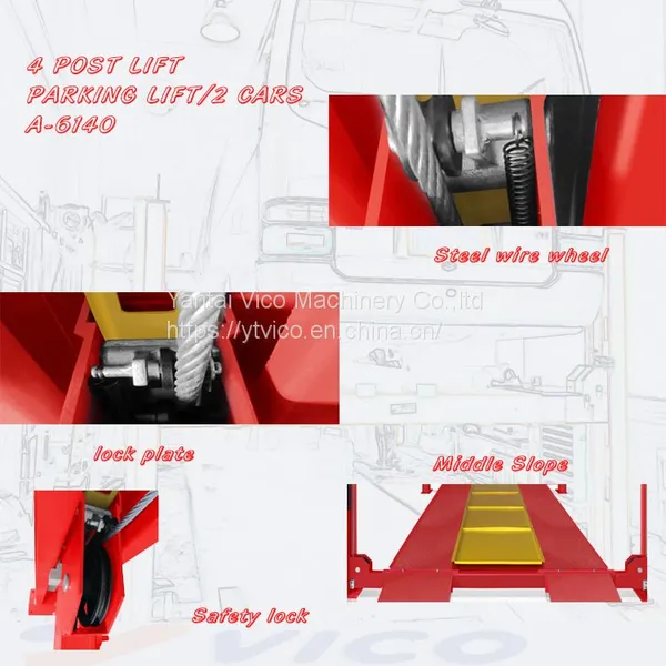 4 Ton Car Lifts Hydraulic Four Post Parking Lift For Service Station #V-PBT-A-6140 photo-2