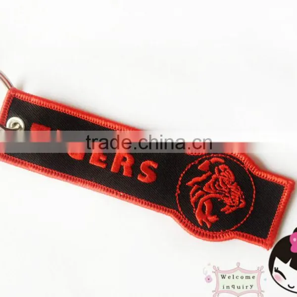 Custom Fabrics Badge Key Ring Embroidery Patch Red photo-2