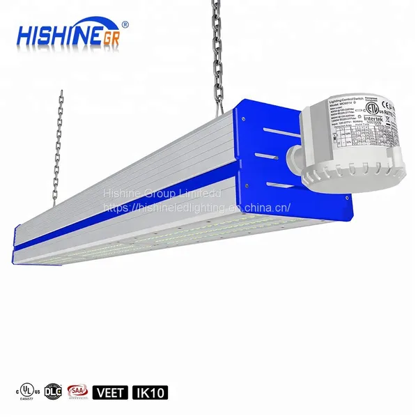 Hishine High Lumen 50W 100W 150W 200W 250W K1 With Dim or Motion Sensor 152 LM/W Industry Waterproof Led Linear High Bay Light photo-3