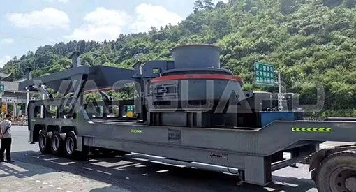 Mobile Limestone Gravel Sand Making Station Aggregate Rock Stone Mobile Silica Sand Making Machine photo-3