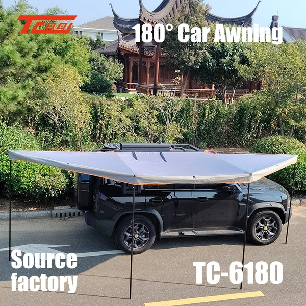 Car Side 180° Rotating Awning Car Mounted Aluminum Alloy Oxford Cloth Camping Rainproof Sunshade Tent photo-5