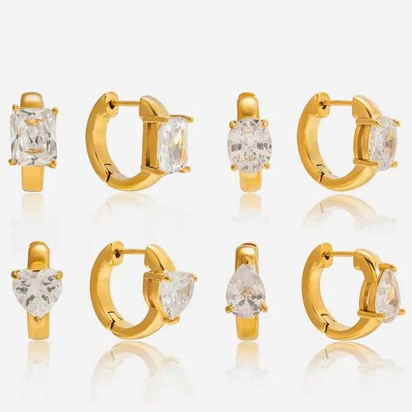 Christmas Tree Heart Stud Earrings 18K Gold/Silver Plated Stainless Steel photo-3