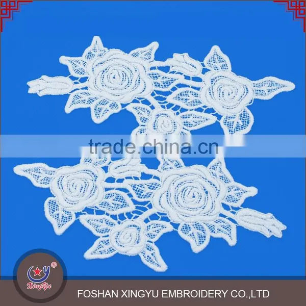 Promotion Wholesale Custom 2pieces per Set Crochet Embroidery Neckline Designs Shoulder Applique photo-2
