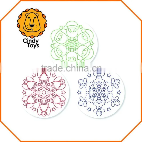 Wooden Rubber Stamps Christmas Mandalas 3 Pcs for Christmas