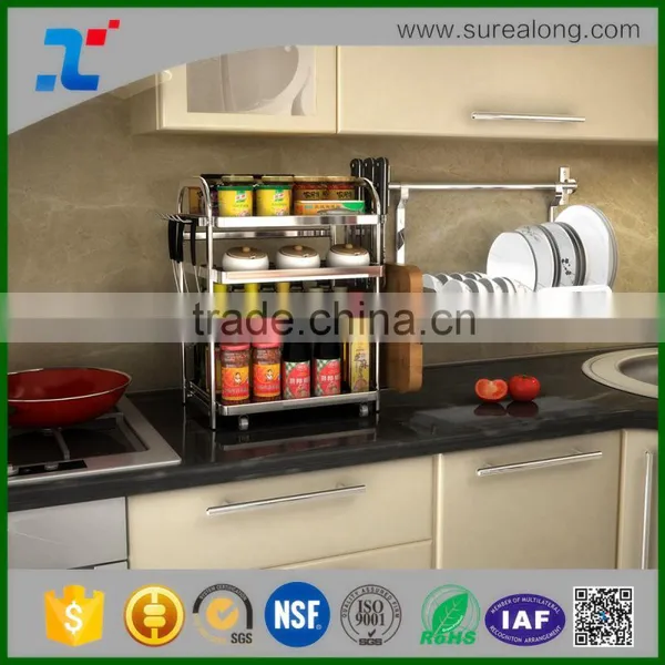 China Manufacturer Stainless Steel Hanging Dish Drainer ,metal Wall Plate Rack,dish Rack With Tray photo-5
