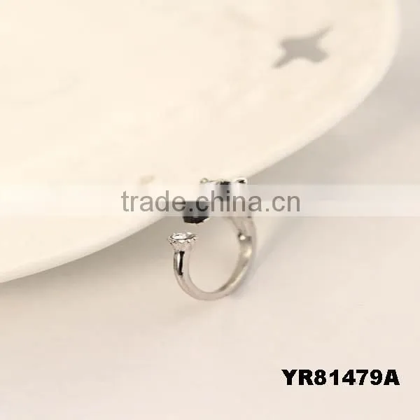 Fashion Smooth Opening Alloy Set Auger Female Zebra Rings photo-2