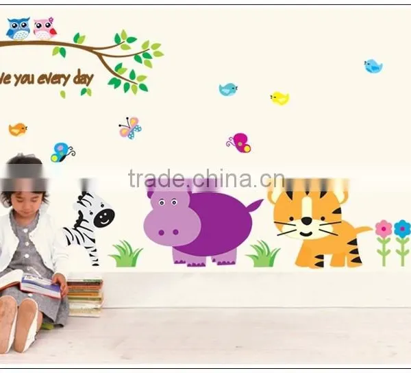 ALFOREVER the Owl With Other Animals Wall Sticker,owl Pvc Sticker photo-3