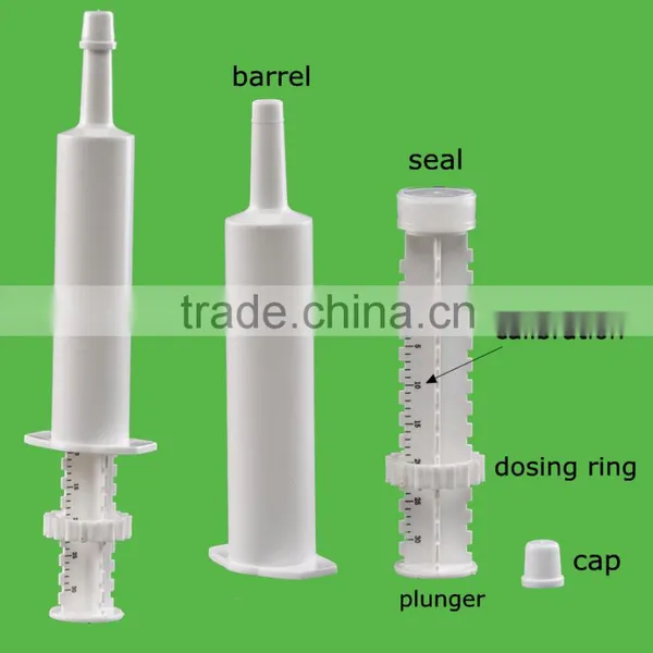 Plastic Syringes for Horse Calming Paste ( Cindy@fudaplastic.com)