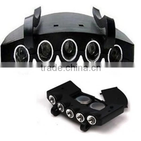 5LEDs Plastic Cap Hat Light 2*CR2032 Battery Powered LED Fishing Light LED Hat Light Sale Black LED Portable Headlamp photo-2
