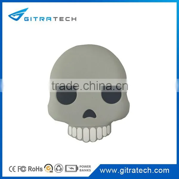 Hot Sale Portable Emoji Powerbank 2600mah Skull External Mobile Battery Charger for Smart Phone photo-2