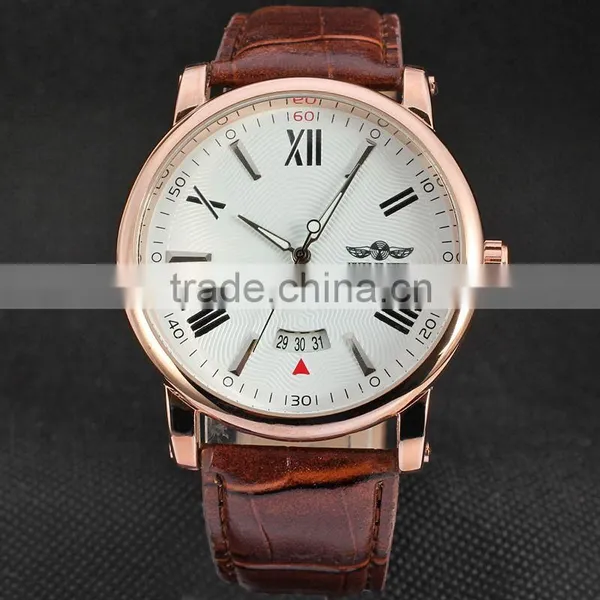 2016 Brand WINNER Simple Self-winding Automatic Mechanical Watch Men Wristwatch Luury Leather Strap With Calendar photo-4