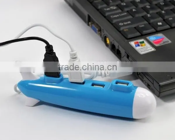 Submarine Shape USB 2.0 Hub Mini Portable Hub 4-Port Hub photo-6