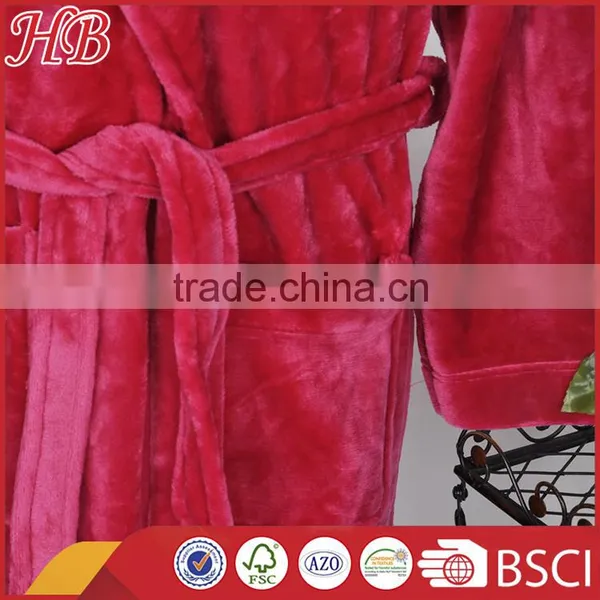 Flannel Fleece Long Bathrobe photo-6