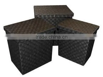 Unique Plastic Woven Storage Tote, Set of 2 photo-3
