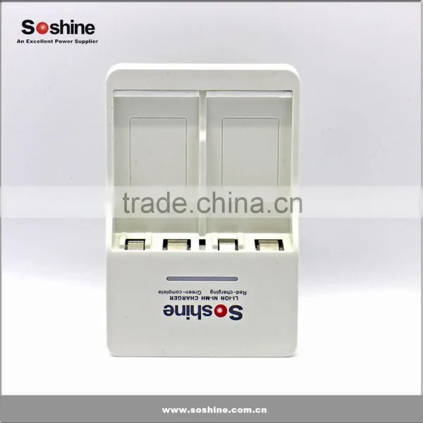 HOT SALE!!! Soshine 9V Li-ion Ni-MH NI-CD Battery Charger With 650mAh Lithium-ion Rechargeable 9 Volt Batteries photo-3