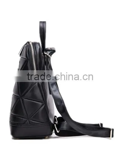 High Quality Korean Style Black Woman Leather Leisure Backpack Quality Choice photo-3