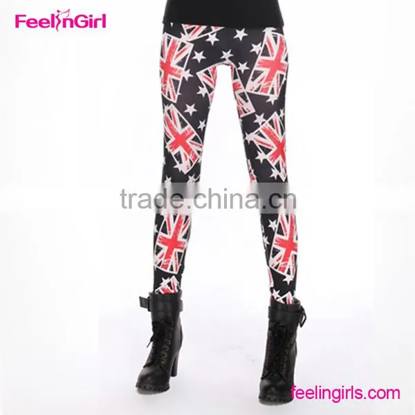 Accept Print Logo Women Colorful Cotton Spandex Fitness Leggings photo-2