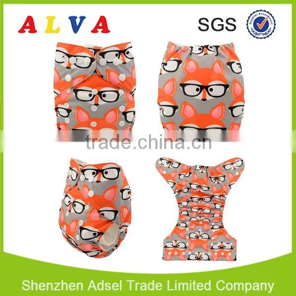Alva New Animal and Plant Pattern Design Eco-friendly Cloth Baby Diaper Stock photo-4