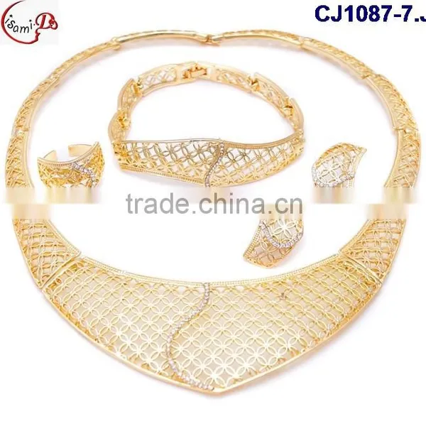 CJ1087 Gold Latest Italian Fashion Top High Quality Various Design Jewelry With Rhinestone Matching Dress for Party/wedding photo-4