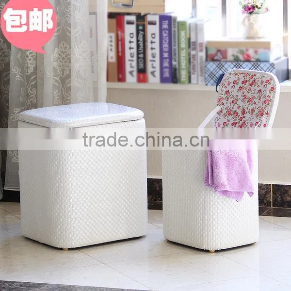 The latest PU large capacity storage stool wooden stool children toy shoes stool sitting bo finishing