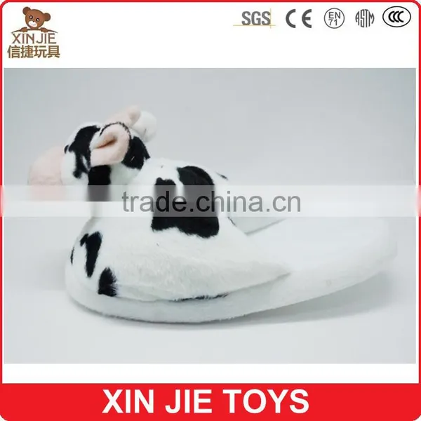 Good Quality Indoor Slippers Cow Shape Plush Slipper Custom Winter Warmly Slippers photo-2
