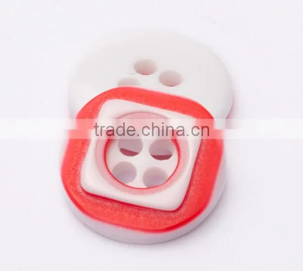Yiwu Button Colorful 4-hole Plastic Button for Shirts ,resin Eyelet Button photo-2