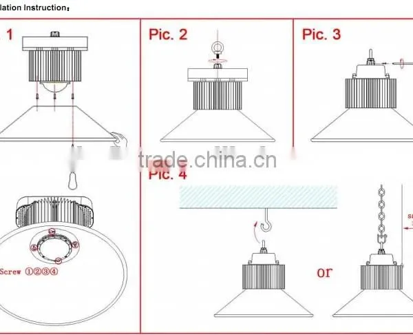 Pendant Aluminum Black 100W LED High Bay Light for Gymnasium photo-5