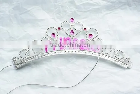 2016 Fashion Metallic Silver Beautiful Princess Plastic Tiara and Crown photo-3