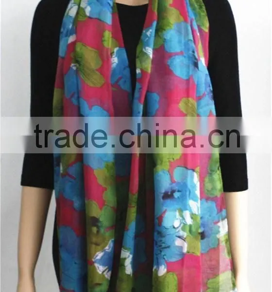 Flower Printed Viscose Big Scarf photo-2