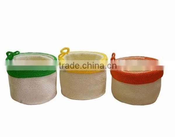 High Quality Woven Polypropylene Yarn Crochet Storage Basket
