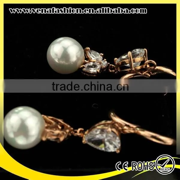 Crystal New Arrival Hanging Double Sided Pearl Earring, Fake Pearl Earrings photo-6