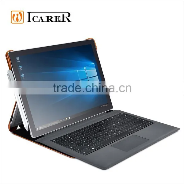 ICARER Genuine Leather Case for Microsoft Surface Pro 4 Flip Cover With Stand Function Vintage Series photo-5