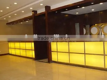 Translucent Artificial Faux Resin Pearl Stone Slabs for Reception Counter photo-5