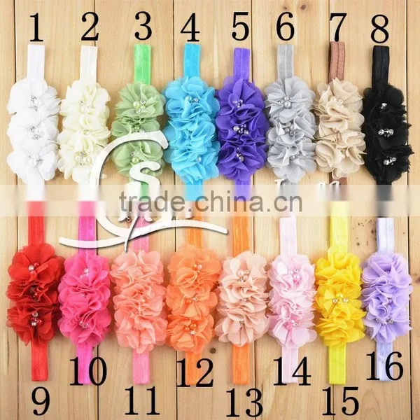 Elastic Pearls Headband With Mini Rhinestone Petals Flower and Elastic Ribbon, Mini Crystal Flower Hair Accessories photo-6