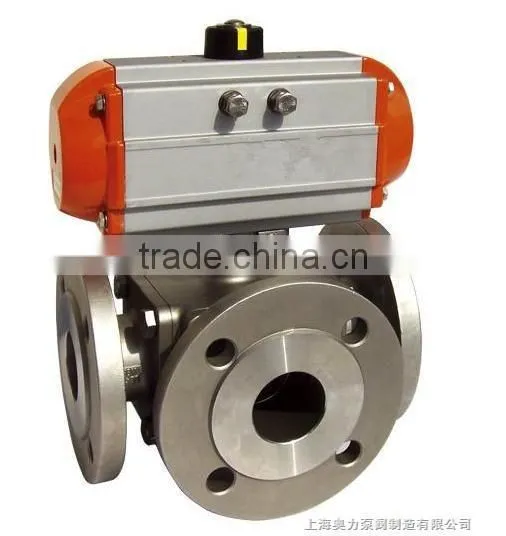 Screw Thread Cast Steel Connect 3way Pneumatic Ball Valve photo-6