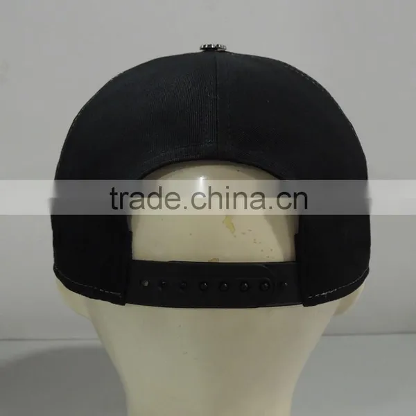 Floral Fabric Metal Button Embroidery SNAPBACK Flat Bill Hat photo-3