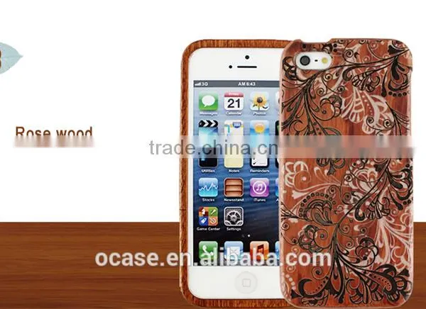 Graceful Flower Wood Engraving Case Protective Case for Iphone 5/5s/6/6s photo-2