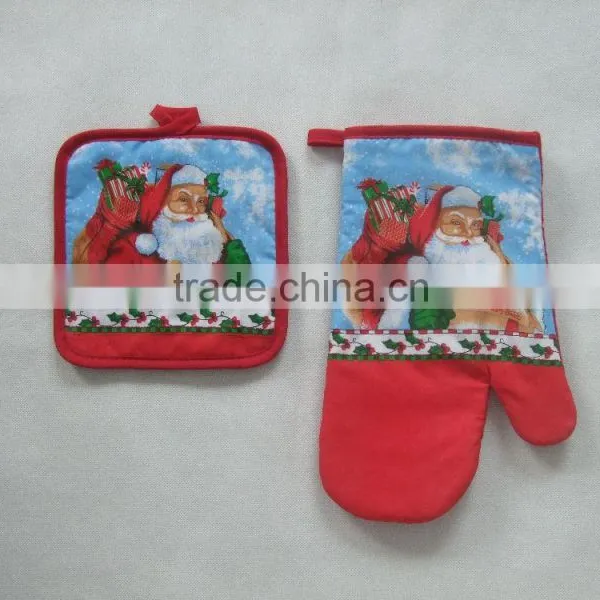 Printed Cotton Kitchen Set Cooking Pot Holder and Glove Set China Supplier photo-3