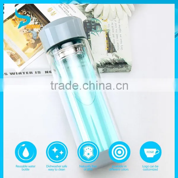 Food Grade Screen printing beer bottle shaped sports bottle with crown cap