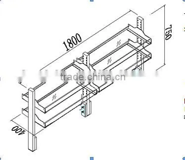Bench Mounted Lab Reagent Shelf in Laboratory Furniture and Dental Lab Work Bench