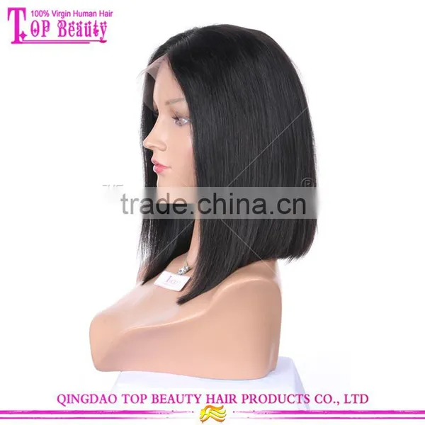 150 Density Wholesale Price Large Stock Short Hair 12 Inches Middle Part Human Hair Short Bob Lace Front Wig photo-4