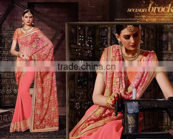 Blue Georgette On Net Designer Lehenga Saree photo-6
