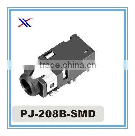 2.5mm phone modular jack, female stereo phone jack PJ-208A-SMD