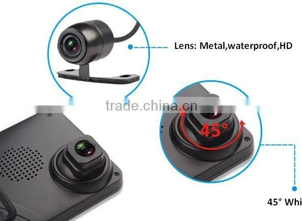 G-sensor Car Taxi DVR Dual Lens Camera Digital Video Recorder Night HD1080p 4.3 Inch Screen Display 168 photo-3
