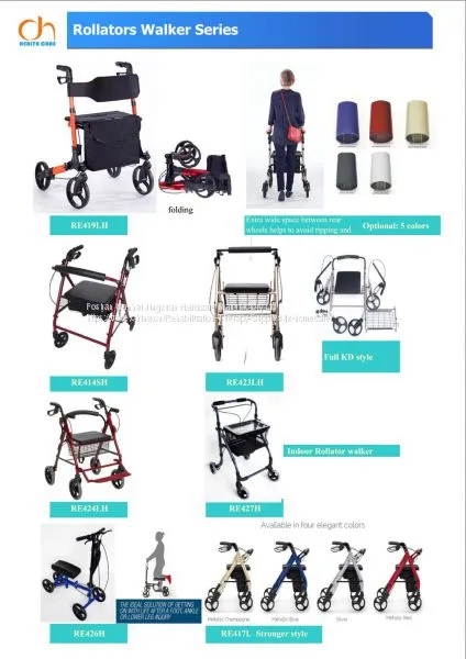 Aluminum Folding Rollator Walker Outdoor and Indoor