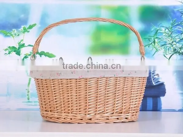 Hanmade Natural Wicker Bike Basket Basket for Bike Wicker Bicycle Basket Removable Bicycle Basket photo-3