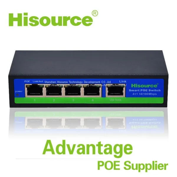 Hisource 4 Port Poe Switch IEEE802.3 AF/AT POE Switch 10/100M Ethernet Poe Switch photo-2