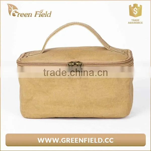 Nice Design Brown Kraft Paper Cosmetic Makeup Bag With Handle photo-4